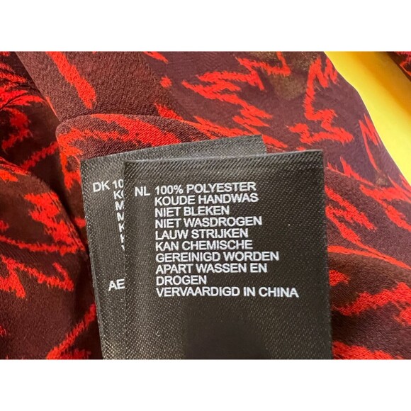 REISS Pippa Zig Zag Ruffle Blouse Top Womens US 0 UK 4 Red Long Sleeve $240 NWT - Picture 8 of 10